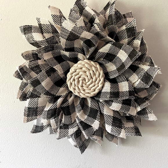 Buffalo plaid burlap front door wreath, Buffalo check farmhouse wreath, - Picture 1 of 1